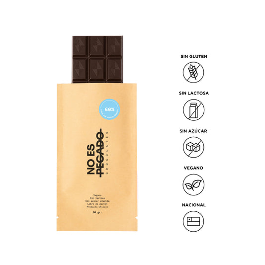 Tableta de chocolate 60% cacao semiamargo | 50 grs.
