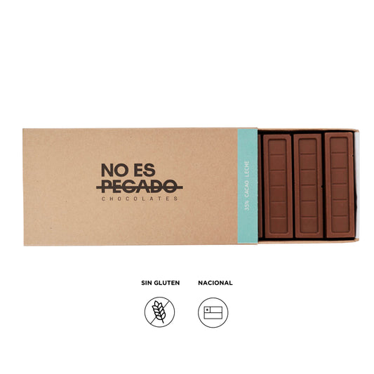 Caja de 7 barritas de chocolate de leche 35% cacao | 154 grs.