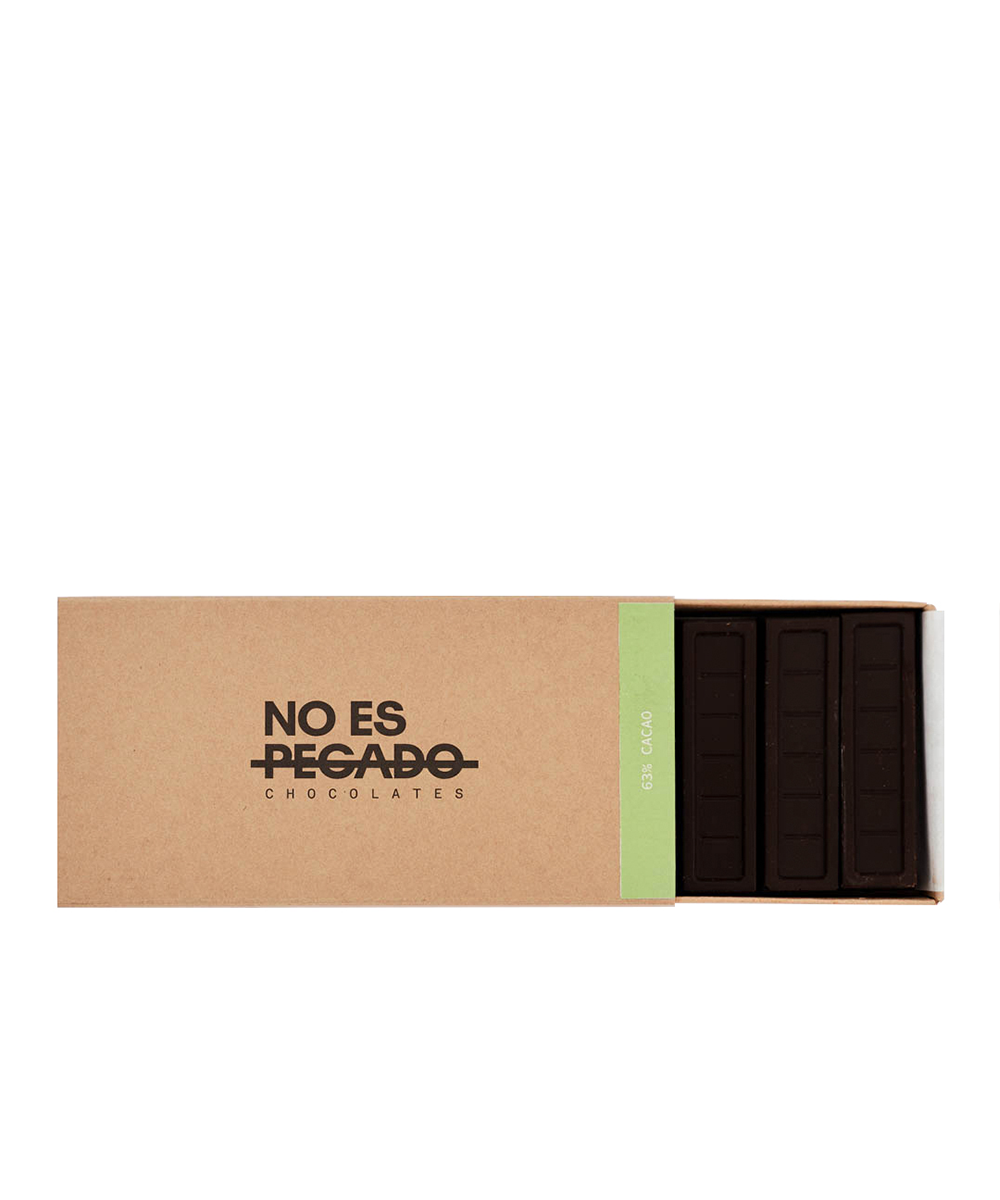 Caja de 7 Barritas de Chocolate Semiamargo 63% Cacao Vegano 154 gr