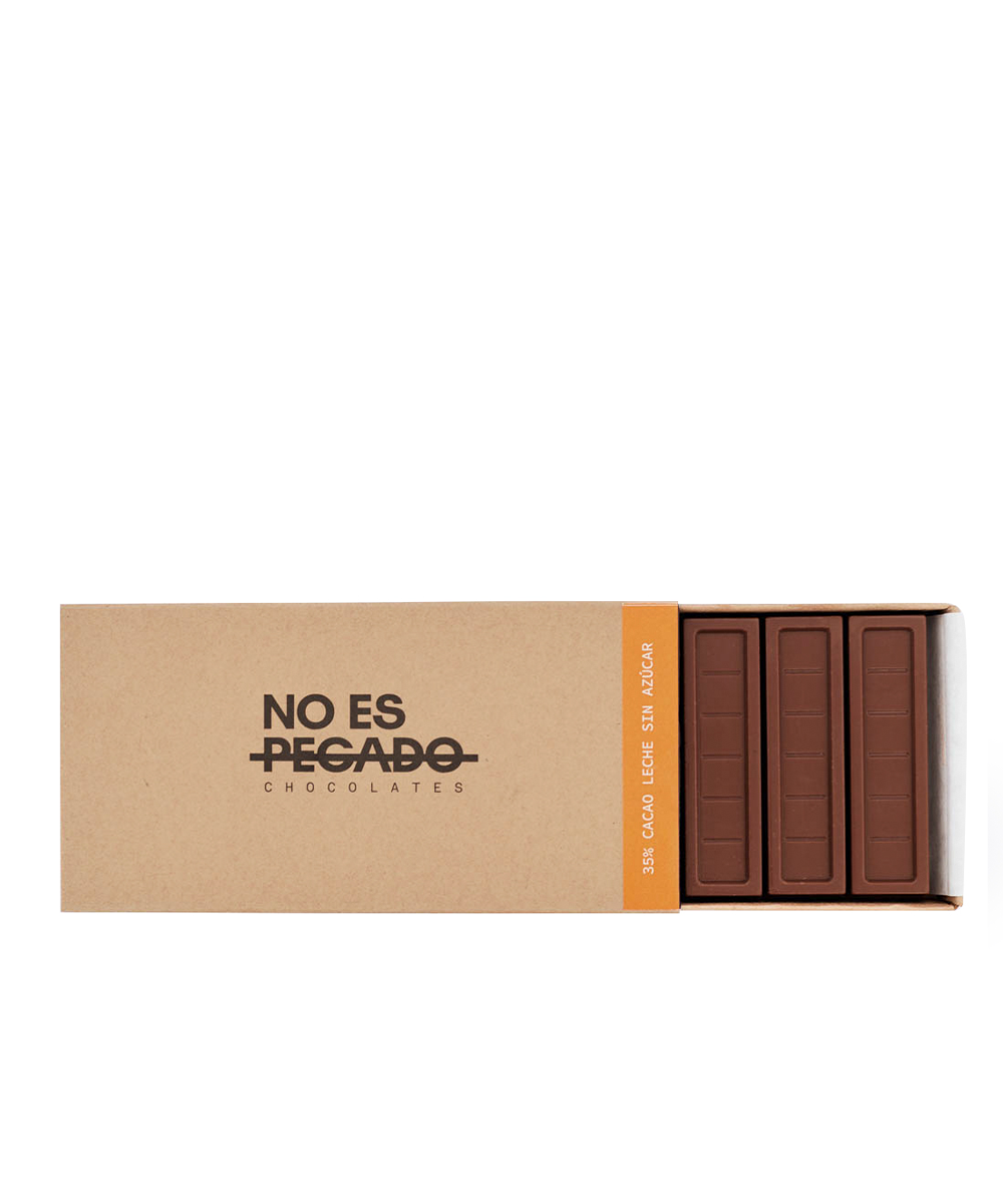 Caja de 7 Barritas de Chocolate de Leche 35% Cacao Sin Azúcar 154 gr