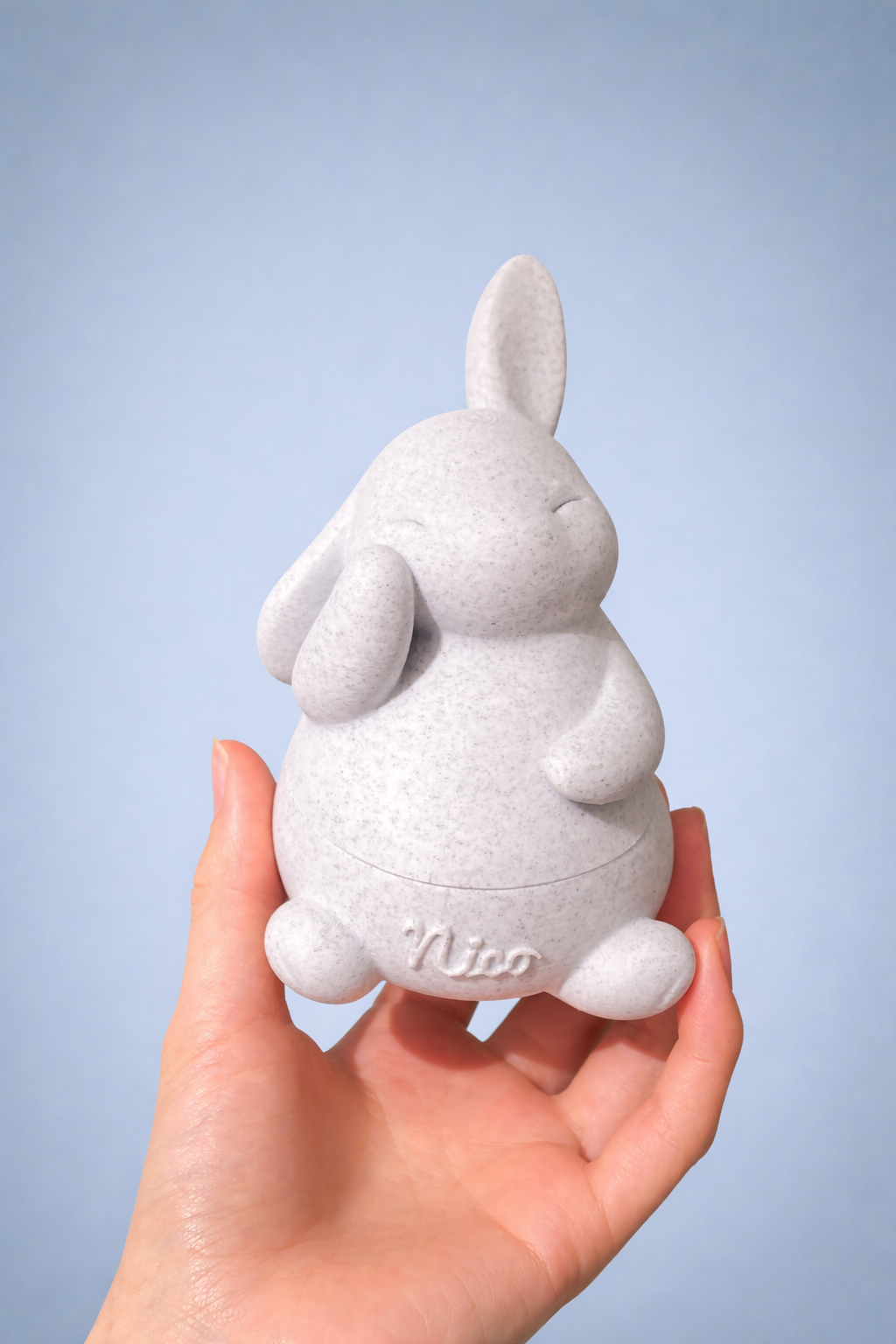 Conejo de Pascua Rojo Personalizable con Huevitos de Chocolate