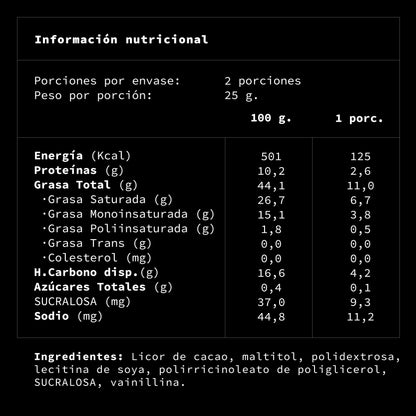 Tableta de chocolate 85% cacao amargo | SIN AZÚCAR