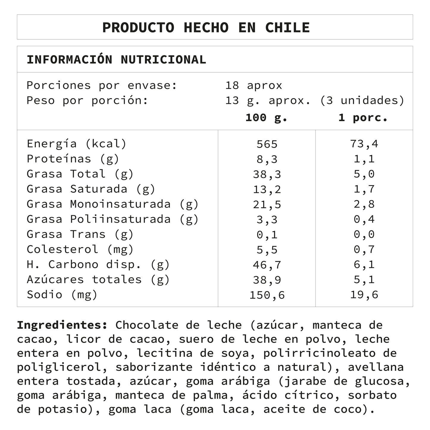 Avellanas Bañadas en Chocolate de Leche | 220 grs.