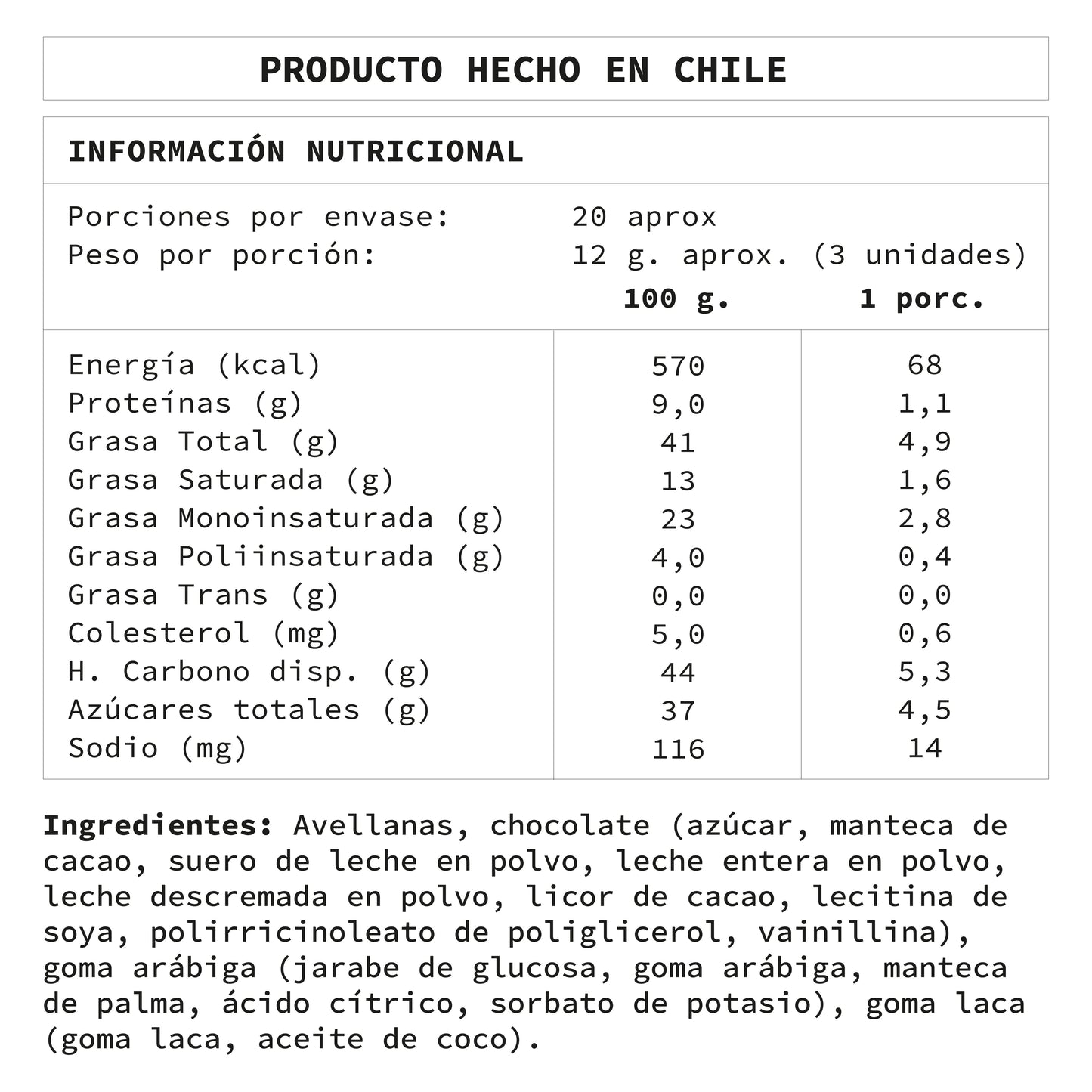 Avellanas Bañadas en Chocolate Mix | 220 grs.