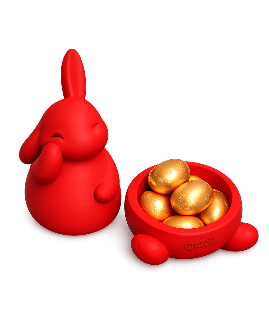 Regalo de Pascua premium con chocolates. Personaliza tu conejo con nombre o logo. Ideal para empresas y clientes. Producción limitada.