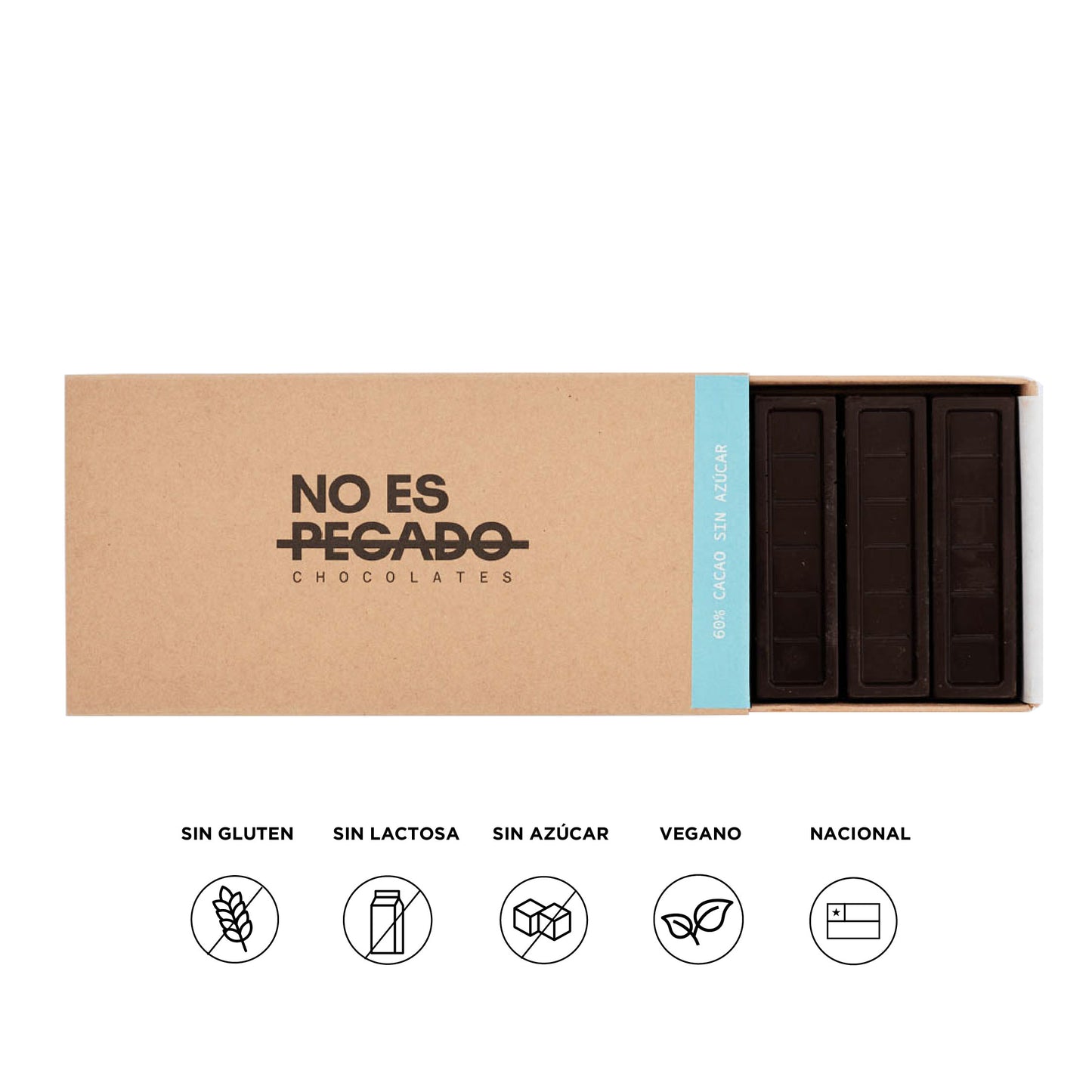 Caja 60 % Cacao Amargo. Sin Azúcar