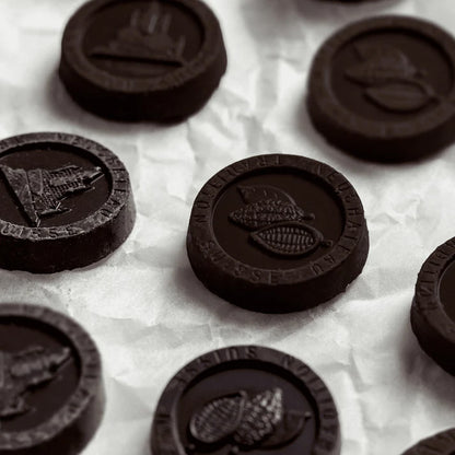 Monedas de Chocolate 85% Cacao, Sin Azúcar